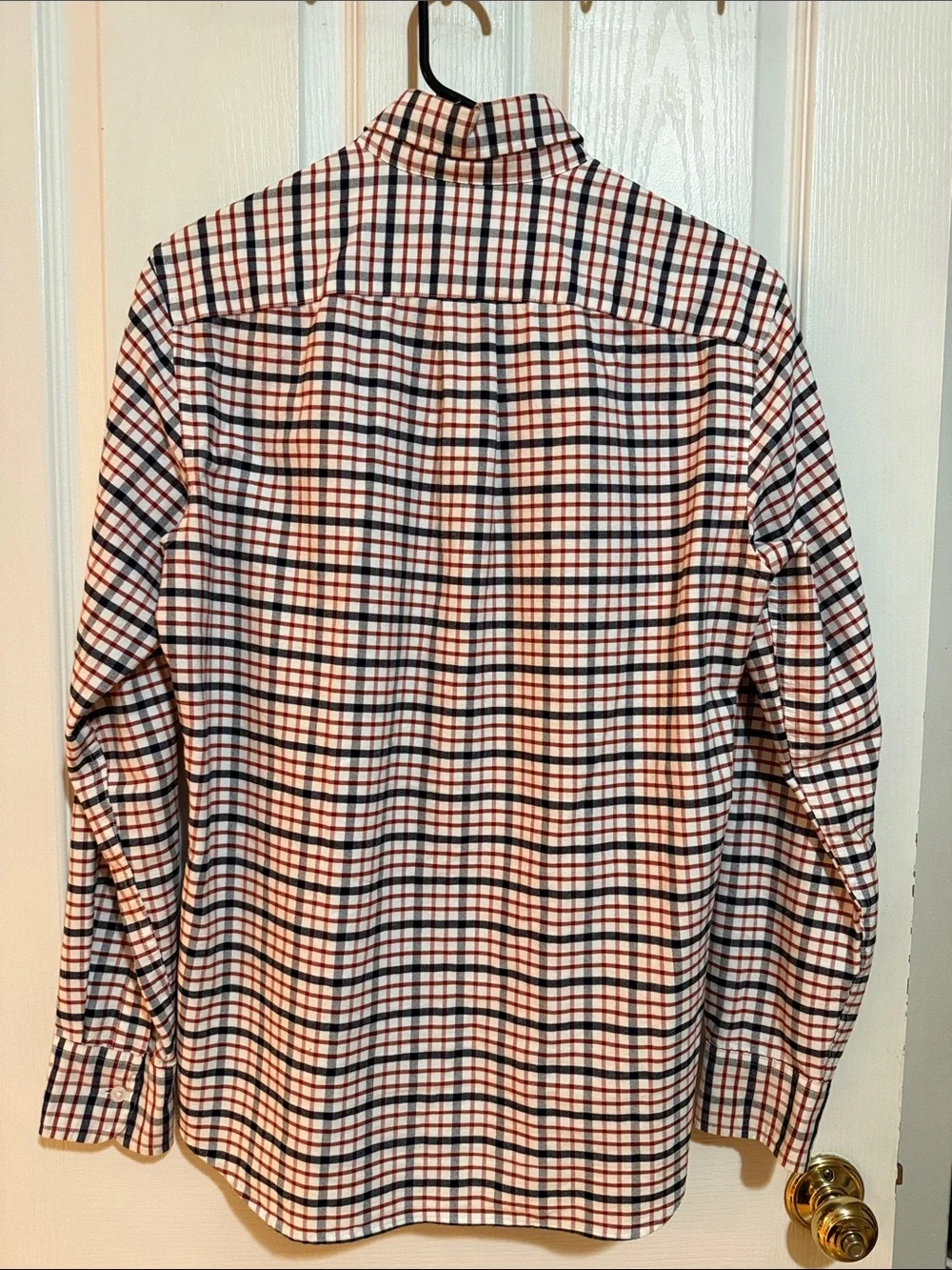 J.Crew Men’s Slim Fit Plaid Button Down Shirt Red Navy Cream AS887